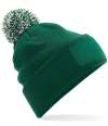 B443 Snowstar Printers Beanie Bottle Green / Off White colour image